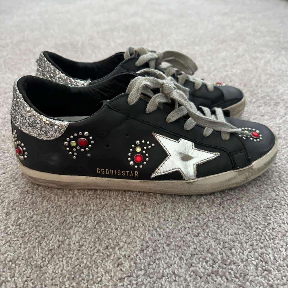 Golden Goose black embellished sneakers